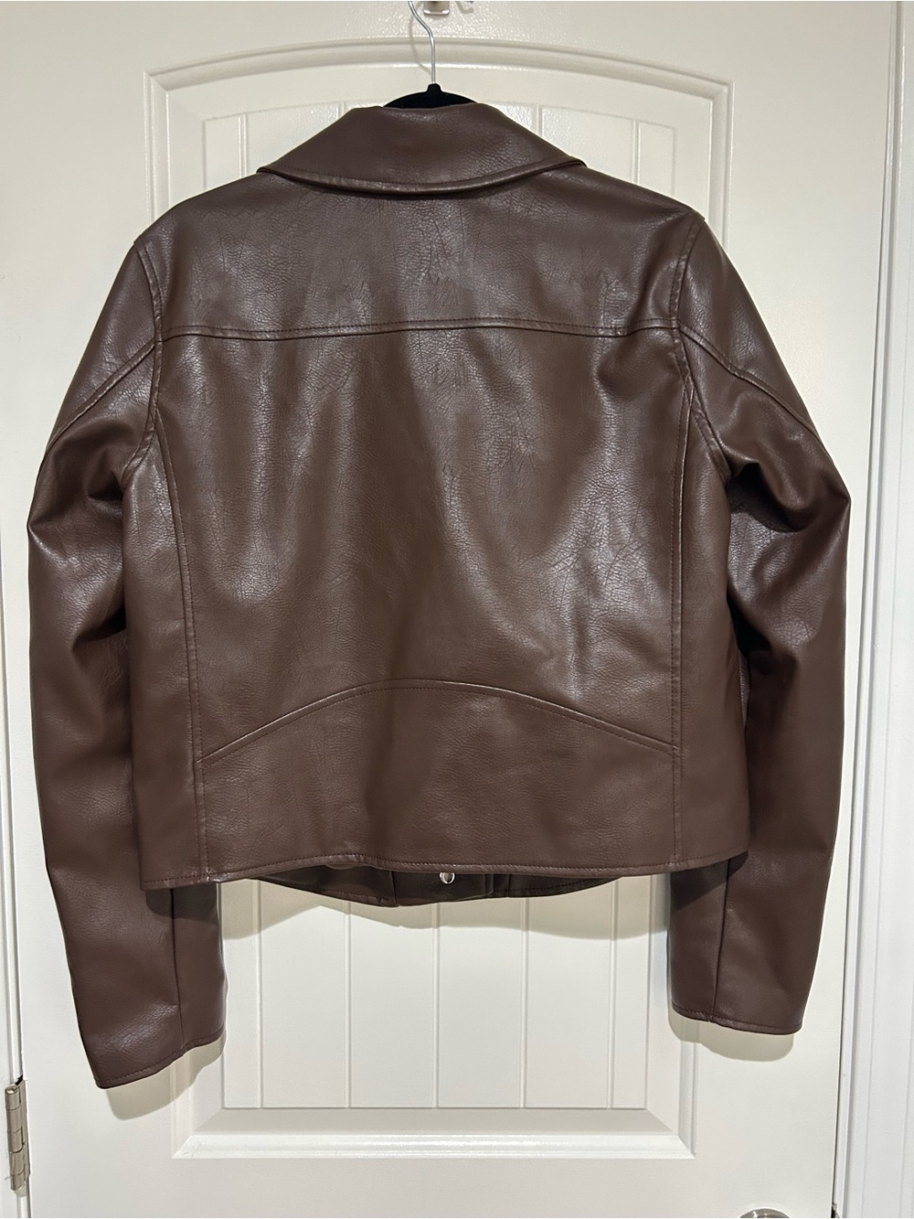 Anthropologie The Saige Brown Faux Leather Moto Jacket - Picture 5 of 9